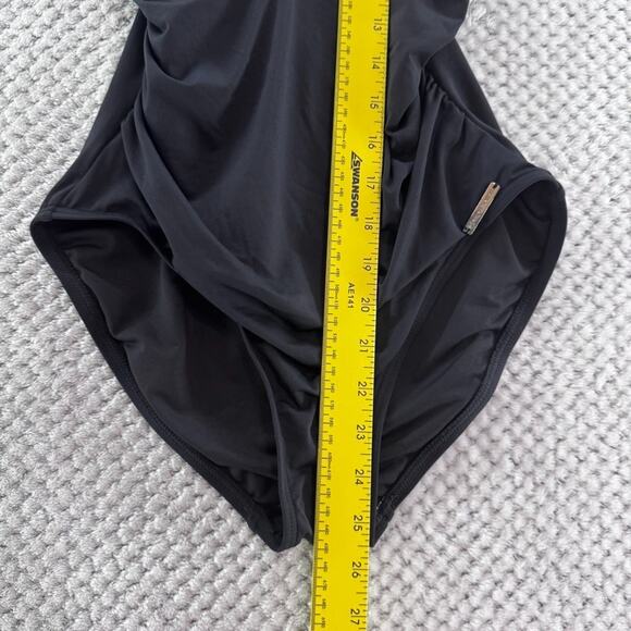 Michael Kors Swimsuit Womens S/M Black Once Piece Plunge V-Neck Cross Back Sexy - Picture 10 of 12